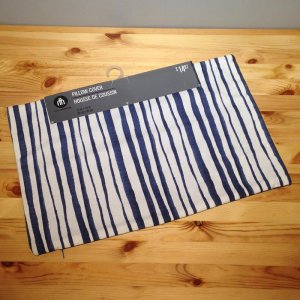 Hometrends Pillow Cover, White with Vertical Blue Stripes (12 x 18 in.) (image for) Hometrends Pillow Cover, White with Vertical Blue Stripes (12 x 18 in.)